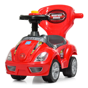 Машинка-толокар Bambi M 4205-3 2 в 1, с родительской ручкой, красная (23836) - Pampik - 6