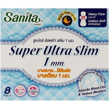 Ультратонкие гигиенические прокладки Sanita Super Ultra Slim 29 см 8 шт. - Pampik