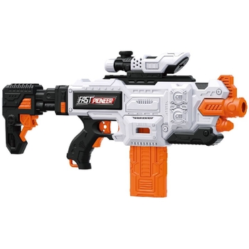 Іграшковий кулемет Fast Pioneer Electric з прицілом та м'якими набоями у магазині 24 шт. (BIG508) - Pampik
