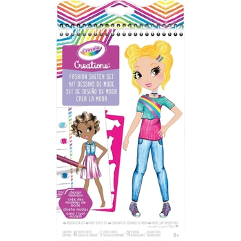 Набір для творчості Crayola Creations Юний дизайнер з наклейками та трафаретами маленький 40 сторінок (04-0476) - Pampik