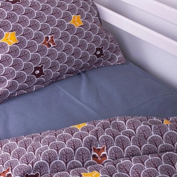 Простыня MirSon Kids Time Бязь, 17-0526, Fabulous forest grey - Pampik - 3