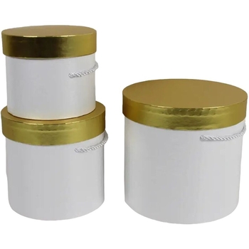 Набір подарункових коробок UFO 3 шт. (80304-045 Набір 3 шт WHITE круг.) - Pampik