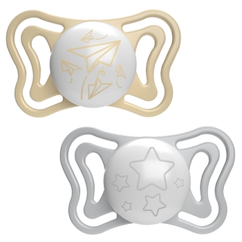 Пустышка силиконовая Chicco Physio Light, 6-16 мес., с футляром, люминесцентная, 2 шт. (71038.41) - Pampik