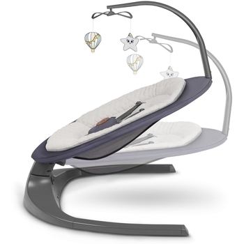 Шезлонг-гойдалка Lionelo Ralf Grey Graphite з ігровою дугою, світло-сірий (LO-RALF GREY GRAPHITE) - Pampik - 2