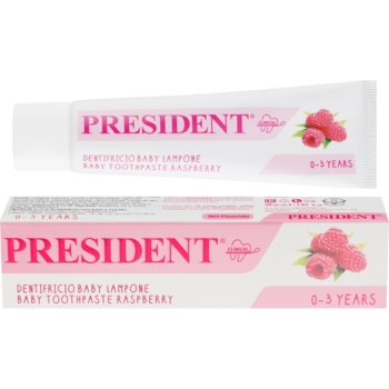 Зубная паста President Baby Toothpaste Raspberry, 0-3 года, 30 мл - Pampik
