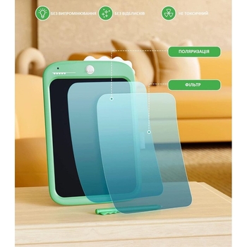 Детский LCD планшет для рисования Beiens Динозаврик 10” Multicolor, зеленый (К1006green) - Pampik - 3