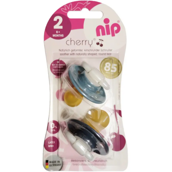 Пустышка Nip Вишенка Х, 6+, круглый, синий с темно синим, 2 шт. (38690-51) - Pampik - 2