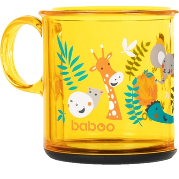 Чашка с нескользящим дном Baboo Safari, 12+ мес., 170 мл, желтая (8-142) - Pampik