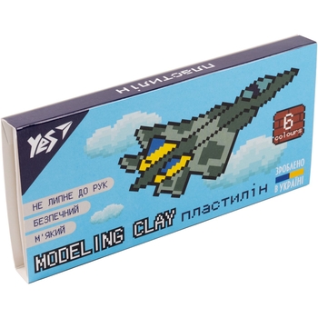 Пластилин Yes 8 bit UA, 6 цветов, 120 г (540642) - Pampik