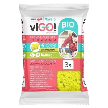 Губки кухонні целюлозні viGO! Bio, 3 шт. - Pampik