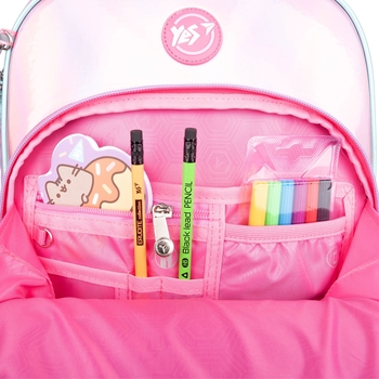 Рюкзак каркасний Yes S-78 Barbie, розовый с серым (552124) - Pampik - 12