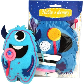 Набор для творчества Апли Крапли Сшей сам игрушку из фетра "Монстрик с конфетой" (СИ-02) - Pampik