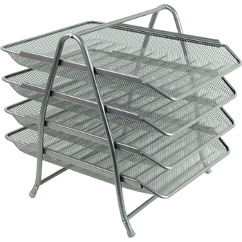 Лоток для документів Axent 4 в 1 серебряный 30x35x33 см (2129-03-A) - Pampik
