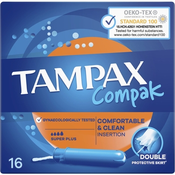 Тампони Tampax Compak Super Plus, з аплікатором, 16 шт. - Pampik - 2