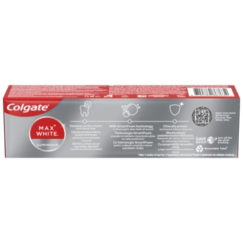 Зубна паста Colgate Max White Luminous відбілююча, безпечна для емалі, 75 мл - Pampik - 3