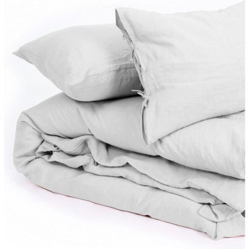 Пододеяльник MirSon Linen Beatrice лен 110х140 см детский светло-серый (2200008247881) - Pampik - 4