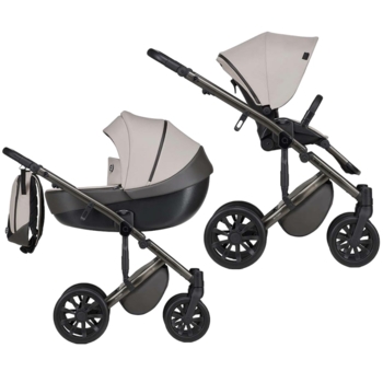 Универсальная коляска 2 в 1 Anex M-Type mt-10Q shell, светло-серая с черным (25709) - Pampik