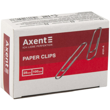 Скріпки Axent нікельовані 28 мм 100 шт. (4101-A) - Pampik