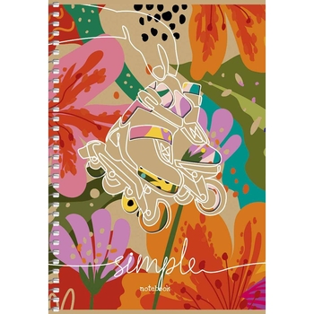 Тетрадь для записей Student А5, в клеточку, спираль, 96 л., Цветы и ролики (A5-SC-096-6114K) - Pampik