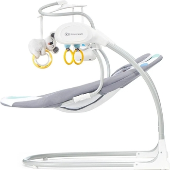 Крісло-гойдалка Kinderkraft Minky Mint сіре з блакитним (00-00158387) - Pampik - 2