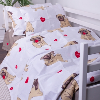 Комплект постельного белья MirSon Kids Time 17-0566 Pug-dog, детский - Pampik