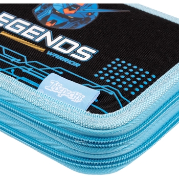 Пенал жесткий 1 Вересня HP-01 Robotech Legends, 13х21х4 см, черный с голубым (533440) - Pampik - 3