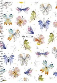 Тетрадь для записей Student Синие мотельки, А5, в клеточку, спираль, 80 листов (A5-SC-080-6092K) - Pampik