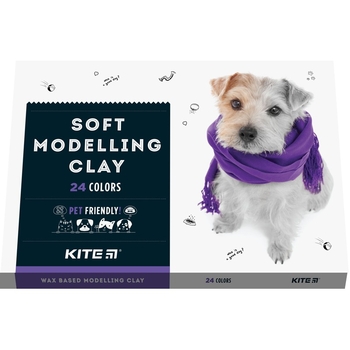Пластилін восковий Kite Dogs 24 кольори 480 г (K22-089) - Pampik