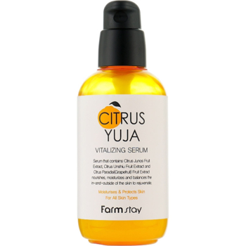 Сироватка для обличчя FarmStay Citrus Yuja Vitalizing Serum з витяжкою юдзу 100 мл - Pampik