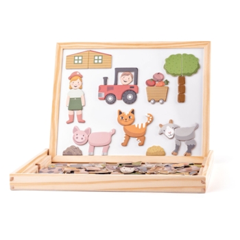 Двухсторонняя доска Woody с магнитными фигурами (91214) - Pampik