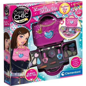 Набір дитячої косметики для макіяжу Clementoni Lovely Make Up. Fashion Bag Crazy Chic (18633) - Pampik