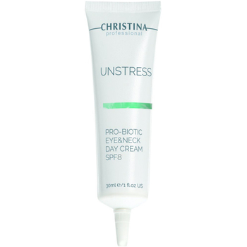 Денний крем для шкіри навколо очей та шиї Christina Unstress Probiotic Day Cream Eye & Neck SPF 8 30 мл - Pampik