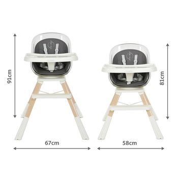 Стульчик для кормления El Camino ME 1104 Twist Gray, серый (25783) - Pampik - 10