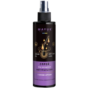 Спрей натуральный от выпадения волос Mayur, с аргановым маслом, 200 мл - Pampik