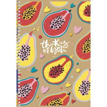 Тетрадь для записей Student А5, без линовки, спираль, 96 л., Фрукты (A5-SC-096-6114) - Pampik