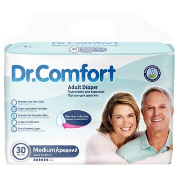Підгузки для дорослих Dr. Comfort Medium 85-125 см 6 крапель, 30 шт. - Pampik
