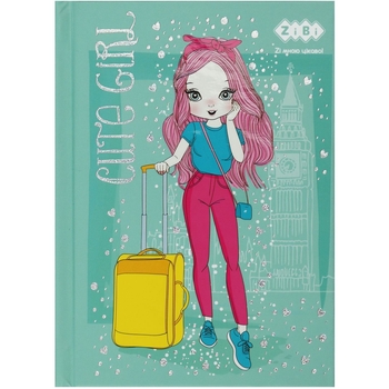 Блокнот ZiBi Cute Girl А-6 у клітинку 64 аркуші бірюзовий (ZB.12715-06) - Pampik