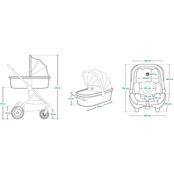 Коляска 3 в 1 Lionelo Amber Dreamin, чорна - Pampik - 15