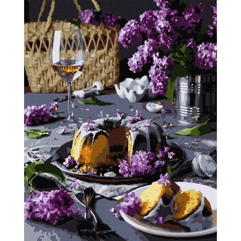 Набір для розпису по номерах Ідейка Надихаючись бузком, 40х50 см (KHO5619) - Pampik