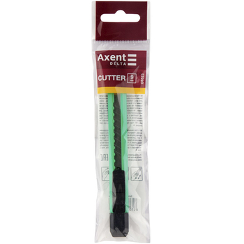 Нож канцелярский Axent Delta с механическим фиксатором зеленый (D6525) - Pampik