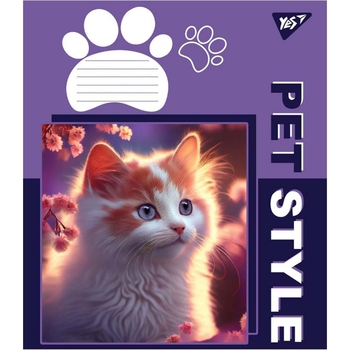 Зошит загальний Yes Pet Style, А5, в косу лінію, 12 аркушів (766310) - Pampik - 4