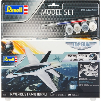 Сборная модель самолета Revell Набор F/A-18 Hornet из фильма Top Gun: Maverick, уровень 2, масштаб 1:72, 16 деталей (RVL-64965) - Pampik - 6