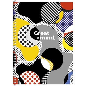 Тетрадь для записей Student А5, в клеточку, спираль, 80л., Great mind (A5-SC-080-6089K) - Pampik