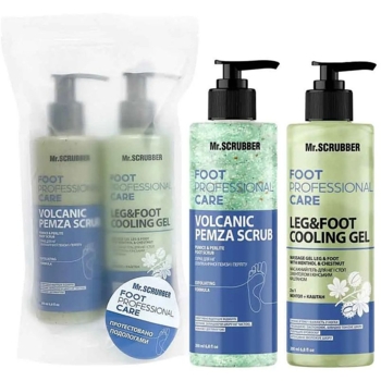 Набор для ног Mr.Scrubber Perfect Legs Foot Professional Care: массажный гель, 200 мл + скраб для ног, 200 мл - Pampik