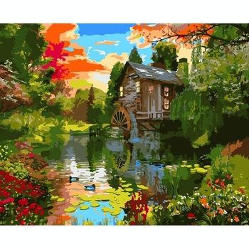 Картина за номерами Santi Водяний млин, 40х50 см (954512) - Pampik