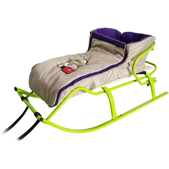 Чехол на санки Vitan Конверт с муфтой фиолетово-бежевый (2030064) - Pampik