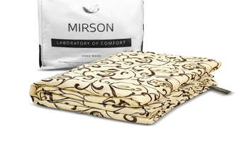 Ковдра вовняна MirSon №016, літня, 110x140 см, бежева з візерунком - Pampik - 3