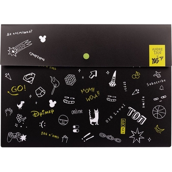 Папка-конверт Yes By Andre Tan Dark, A4, с кнопкой (491943) - Pampik