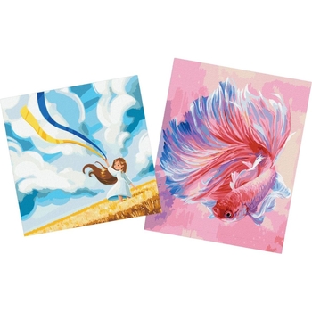 Набор для росписи по номерам Ideyka Рыба петушок 40х50 см и Поле 40х40 см (СKHO1367) - Pampik