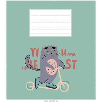 Зошит учнівський Школярик Cute copybook, в косу лінію, 12 аркушів, ВД-лак, 30 шт. (012-3212C) - Pampik - 3